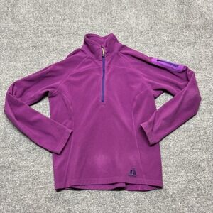 Eddie Bauer First Ascent Pullover Womens Small Purple Fleece 1/4 Zip Hiking